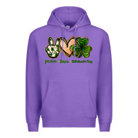 Purple peace love st.patrick's day Premium Hoodie - Jasminsmagicworld