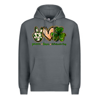Rock peace love st.patrick's day Premium Hoodie - Jasminsmagicworld