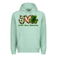 Seafoam peace love st.patrick's day Premium Hoodie - Jasminsmagicworld