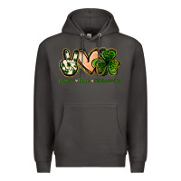 Smoke peace love st.patrick's day Premium Hoodie - Jasminsmagicworld