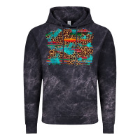 Cloud Black western serape leopard turquoise  background Vintage Hoodie - Artiststas