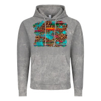 Cloud Rock western serape leopard turquoise  background Vintage Hoodie - Artiststas