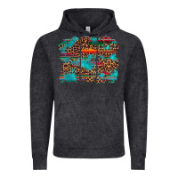 Vintage Black western serape leopard turquoise  background Vintage Hoodie - Artiststas
