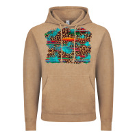 Vintage Coffee western serape leopard turquoise  background Vintage Hoodie - Artiststas