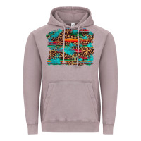 Vintage Zinc western serape leopard turquoise  background Vintage Hoodie - Artiststas