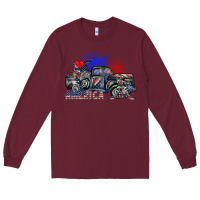 Burgundy america Long Sleeve Tee - SublimationCraftShop