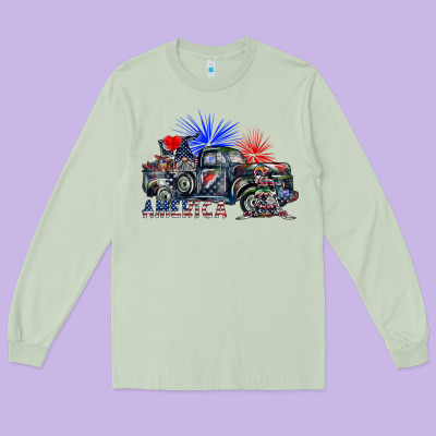 America Long Sleeve Tee Designed By Sublimationcraftshop