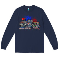 Navy america Long Sleeve Tee - SublimationCraftShop