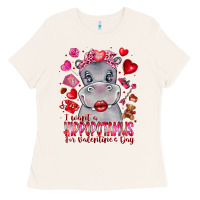 Bone i want hippopotamus for valentines day Ladies Tee - CowhideDigitalArt