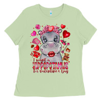 Matcha i want hippopotamus for valentines day Ladies Tee - CowhideDigitalArt