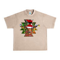 French Oak longhorn Aztec Christmas Urban Heavy Tee - CowhideDigitalArt