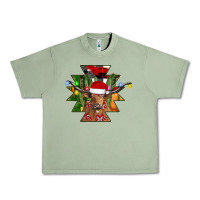 Oil Green longhorn Aztec Christmas Urban Heavy Tee - CowhideDigitalArt