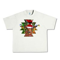Pistachio longhorn Aztec Christmas Urban Heavy Tee - CowhideDigitalArt