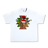 White longhorn Aztec Christmas Urban Heavy Tee - CowhideDigitalArt