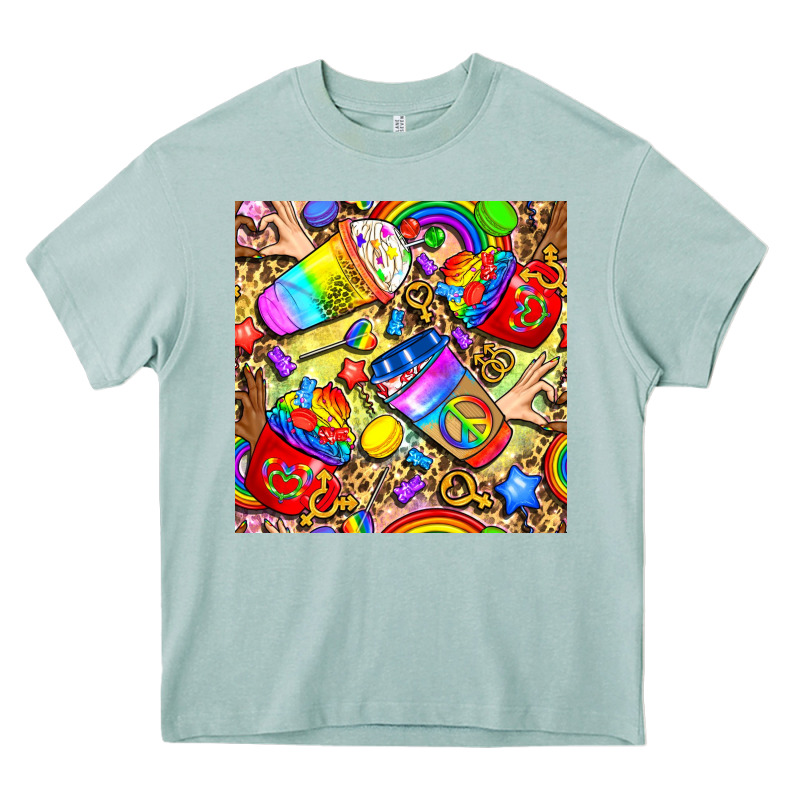 Lgbtq Pride Coffee Cups With Leopard Seamless Pattern Bbs Heavy Core Tee by BundleAndBundleShop | Teevron