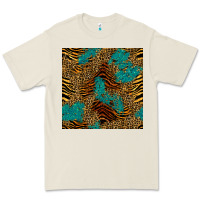 Bone tiger leopard turquoise glitter seamless pattern Premium Tee - BundleAndBundleShop