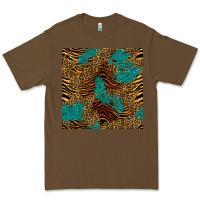 Cacao tiger leopard turquoise glitter seamless pattern Premium Tee - BundleAndBundleShop