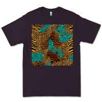 Plum tiger leopard turquoise glitter seamless pattern Premium Tee - BundleAndBundleShop