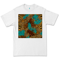 White tiger leopard turquoise glitter seamless pattern Premium Tee - BundleAndBundleShop