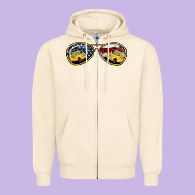Bus Driver Sunglasses Zipper Hoodie Designed By Jasminsmagicworld