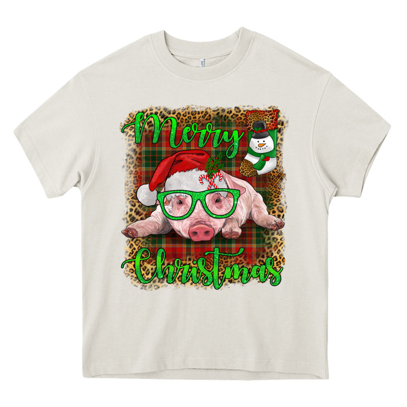 Merry Christmas Baby Pig Heavy Core Tee by RanaPortraitStore | Teevron