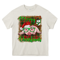 Cream merry christmas baby pig Heavy Core Tee - RanaPortraitStore