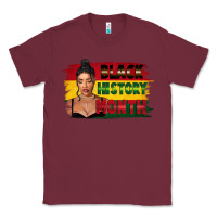 Burgundy black history month black girl Classic Tee - FaDigitalArtStudio