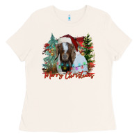Bone merry Christmas goat Ladies Tee - CowhideDigitalArt