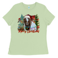 Matcha merry Christmas goat Ladies Tee - CowhideDigitalArt