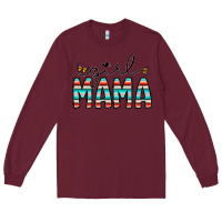 Burgundy girl mama Long Sleeve Tee - CowhideDigitalArt