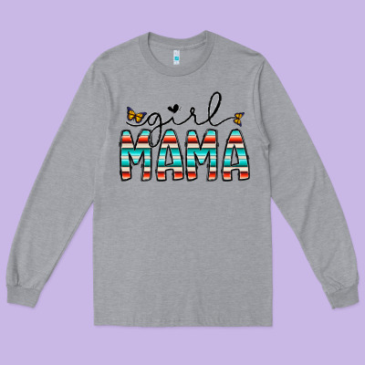 Girl Mama Long Sleeve Tee Designed By Cowhidedigitalart