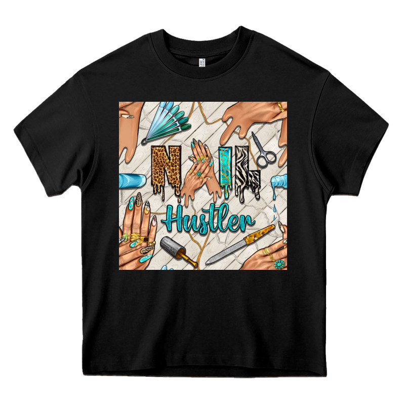 Hail Hustler And Nail Art Hands With Glitter Polish Seamless Pattern B Heavy Core Tee by BundleAndBundleShop | Teevron