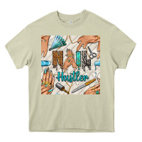 Mossy hail hustler and nail art hands with glitter polish seamless pattern b Heavy Core Tee - BundleAndBundleShop