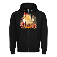 Black Chick With Flowers Feopard Zipper Hoodie - Jasminsmagicworld