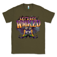 Army Green lets get wıcked Classic Tee - BarkalooDesign