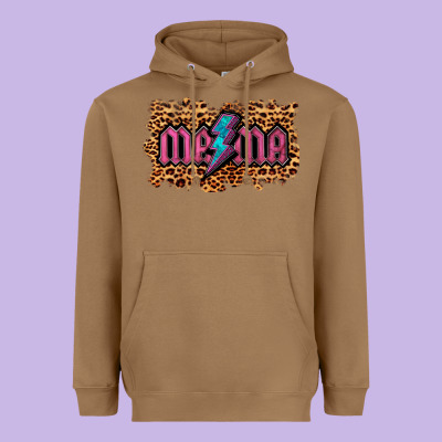 Leopard Mama Lightning Heavyweight Hoodie Designed By Ranaportraitstore