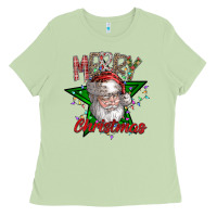 Festive Santa Claus Greeting Ladies Tee | Teevron