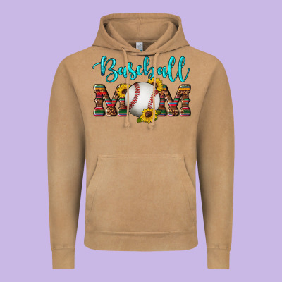 Western Leopard Serape Wooden Sunflowers  Turquoise Glitter Mom Baseba Vintage Hoodie Designed By Artiststas