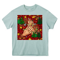 Arona christmas nails and trees with leopard and plaid seamless pattern bbs Heavy Core Tee - BundleAndBundleShop