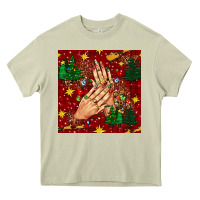Mossy christmas nails and trees with leopard and plaid seamless pattern bbs Heavy Core Tee - BundleAndBundleShop