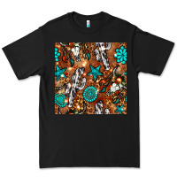 Black western gemstone aztec seamless pattern Premium Tee - BundleAndBundleShop