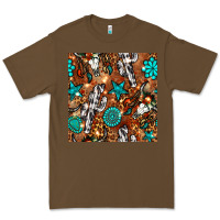 Cacao western gemstone aztec seamless pattern Premium Tee - BundleAndBundleShop