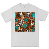 Dove Grey western gemstone aztec seamless pattern Premium Tee - BundleAndBundleShop