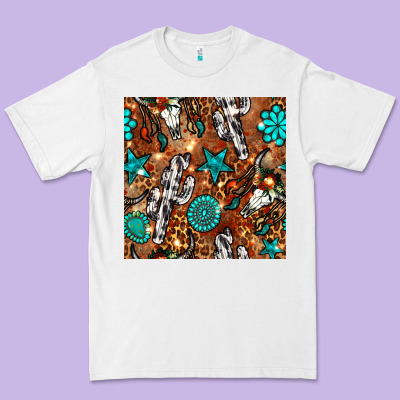 Western Gemstone Aztec Seamless Pattern Premium Tee Designed By Bundleandbundleshop