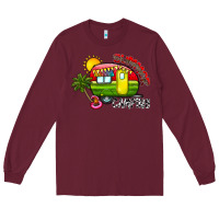 Burgundy summer camping Long Sleeve Tee - CowhideDigitalArt