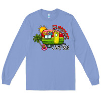 Colony Blue summer camping Long Sleeve Tee - CowhideDigitalArt