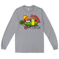 Heather Grey summer camping Long Sleeve Tee - CowhideDigitalArt