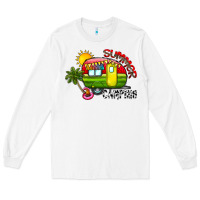 White summer camping Long Sleeve Tee - CowhideDigitalArt