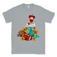 Heather Grey Football Frappe Coffee Classic Tee - FaDigitalArtStudio