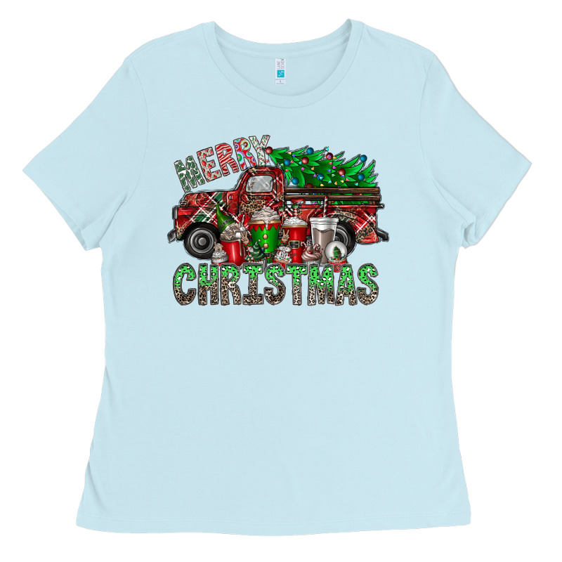 Merry Christmas  Truck Ladies Tee by CowhideDigitalArt | Teevron